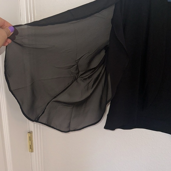 Black lightweight Sheer Formal Cover Up - Picture 4 of 5